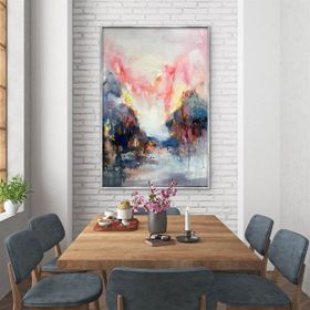 Tablolife Pembe Gökyüzü 60x90 cm Yağlı Boya Dokulu Tablo