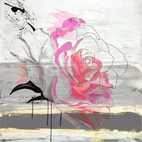 Tablolife Pembe Gül İllüstrasyon 60x90 cm Kanvas Tablo