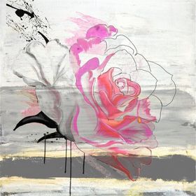 Tablolife Pembe Gül İllüstrasyon 60x90 cm Kanvas Tablo