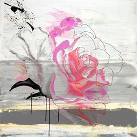 Tablolife Pembe Gül İllüstrasyon 60x90 cm Kanvas Tablo