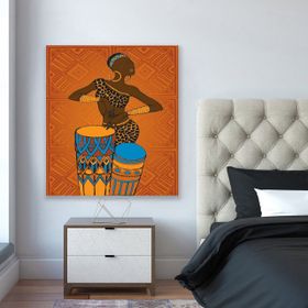 Tablolife Perküsyon Çalan Kadın Etnik 60x90 cm Kanvas Tablo