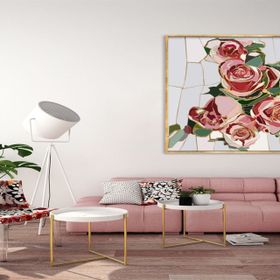 Tablolife Pink Roses 60x90 cm Yağlı Boya Dokulu Tablo
