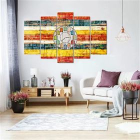 Tablolife Renkli 5 Parçalı Saatli 60x100 cm Kanvas Tablo