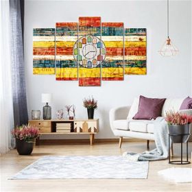 Tablolife Renkli 5 Parçalı Saatli 60x100 cm Kanvas Tablo