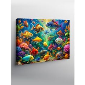 Tablolife Renkli Balıklar 60x90 cm Kanvas Tablo