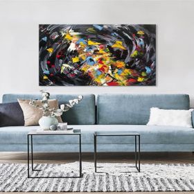 Tablolife Renkli Girdap 60x90 cm Yağlı Boya Dokulu Tablo