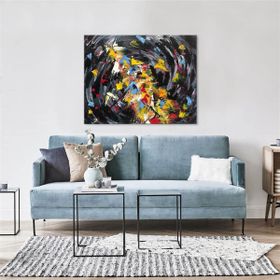 Tablolife Renkli Girdap 60x90 cm Yağlı Boya Dokulu Tablo