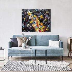 Tablolife Renkli Girdap 60x90 cm Yağlı Boya Dokulu Tablo