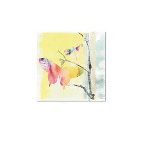 Tablolife Renkli Kelebek 80x80 cm Yağlı Boya Dokulu Tablo