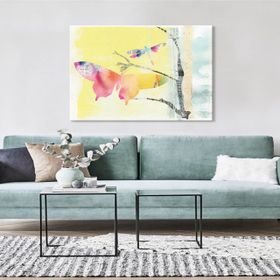 Tablolife Renkli Kelebek 80x80 cm Yağlı Boya Dokulu Tablo
