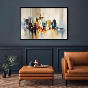 Tablolife Renkli Şehir 60x90 cm Yağlı Boya Dokulu Tablo