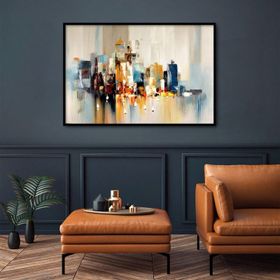Tablolife Renkli Şehir 60x90 cm Yağlı Boya Dokulu Tablo