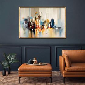 Tablolife Renkli Şehir 60x90 cm Yağlı Boya Dokulu Tablo
