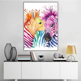 Tablolife Renkli Zebralar 35x50 cm Kanvas Tablo