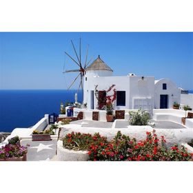 Tablolife Santorini Beyaz Ev 35x50 cm Kanvas Tablo