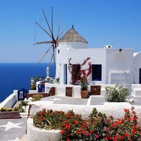 Tablolife Santorini Beyaz Ev 35x50 cm Kanvas Tablo