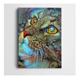 Tablolife Sarı Gözlü Kedi 35x50 cm Kanvas Tablo