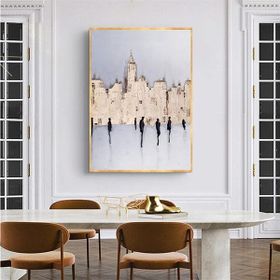 Tablolife Şehir Silüeti 90 x 120 cm Yağlı Boya Dokulu Tablo