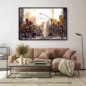 Tablolife Şehirde Gün Batımı 60 x 90 cm Yağlı Boya Dokulu Tablo