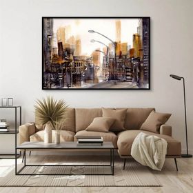 Tablolife Şehirde Gün Batımı 60 x 90 cm Yağlı Boya Dokulu Tablo