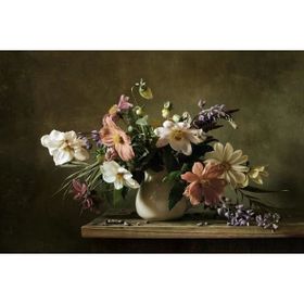 Tablolife Seramik Vazoda Çiçekler 35x50 cm Kanvas Tablo