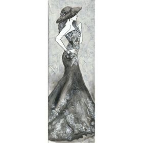 Tablolife Siyah Elbiseli Kadın 60x90 cm Kanvas Tablo