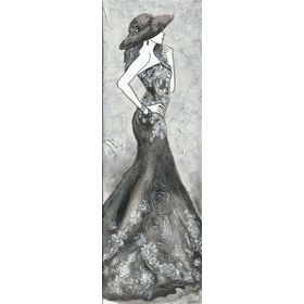 Tablolife Siyah Elbiseli Kadın 60x90 cm Kanvas Tablo