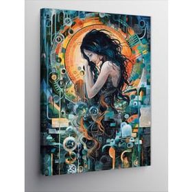 Tablolife Siyah Elbiseli Kadın 60x90 cm Kanvas Tablo