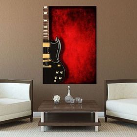 Tablolife Siyah Elektro Gitar 60x90 cm Kanvas Tablo