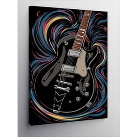 Tablolife Siyah Elektro Gitar 60x90 cm Kanvas Tablo
