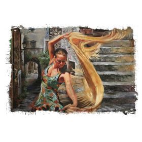 Tablolife Sokakta Dans Eden Kadın 35x50 cm Kanvas Tablo