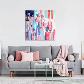 Tablolife Soyut İnsanlar 80 x 80 cm Yağlı Boya Dokulu Tablo