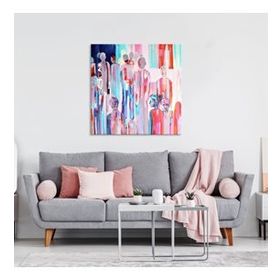 Tablolife Soyut İnsanlar 80 x 80 cm Yağlı Boya Dokulu Tablo