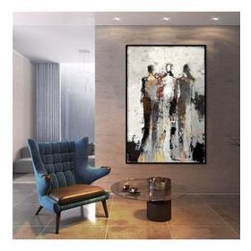 Tablolife Soyut İnsanlar 80 x 80 cm Yağlı Boya Dokulu Tablo
