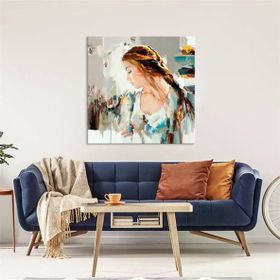 Tablolife Soyut Kadın Profil 80x80 cm Yağlı Boya Dokulu Tablo