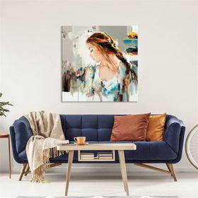 Tablolife Soyut Kadın Profil 80x80 cm Yağlı Boya Dokulu Tablo