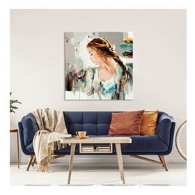 Tablolife Soyut Kadın Profil 80x80 cm Yağlı Boya Dokulu Tablo