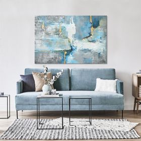 Tablolife Soyut Karışık Mavi 60x90 cm Yağlı Boya Dokulu Tablo