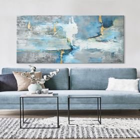 Tablolife Soyut Karışık Mavi 60x90 cm Yağlı Boya Dokulu Tablo