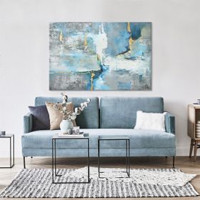 Tablolife Soyut Karışık Mavi 60x90 cm Yağlı Boya Dokulu Tablo