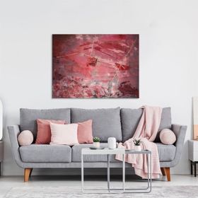Tablolife Soyut Kırmızı 60x90 cm Yağlı Boya Dokulu Tablo
