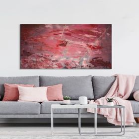 Tablolife Soyut Kırmızı 60x90 cm Yağlı Boya Dokulu Tablo