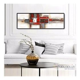 Tablolife Soyut Kırmızı 60x90 cm Yağlı Boya Dokulu Tablo