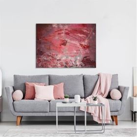 Tablolife Soyut Kırmızı 60x90 cm Yağlı Boya Dokulu Tablo