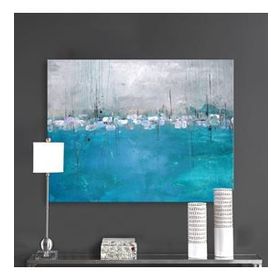 Tablolife Soyut Mavi 80x80 cm Yağlı Boya Dokulu Tablo