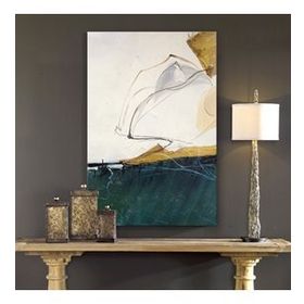 Tablolife Soyut Mavi Beyaz 60x90 cm Yağlı Boya Dokulu Tablo
