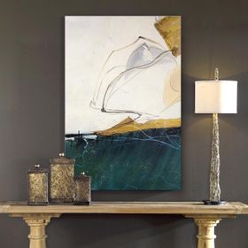 Tablolife Soyut Mavi Beyaz 60x90 cm Yağlı Boya Dokulu Tablo