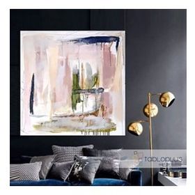 Tablolife Soyut Pembe 80x80 cm Yağlı Boya Dokulu Tablo