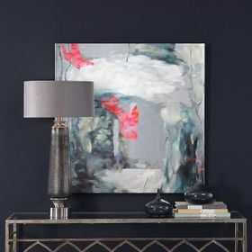 Tablolife Soyut Pembe 80x80 cm Yağlı Boya Dokulu Tablo