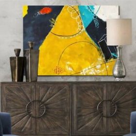 Tablolife Soyut Sarı 60x90 cm Yağlı Boya Dokulu Tablo